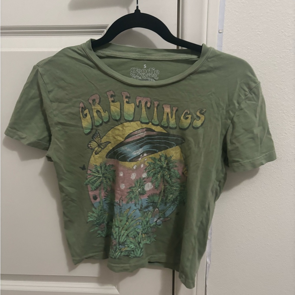 Green graphic mini tee